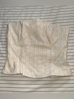 & Other Stories Ivory Strapless Smocked Bustier